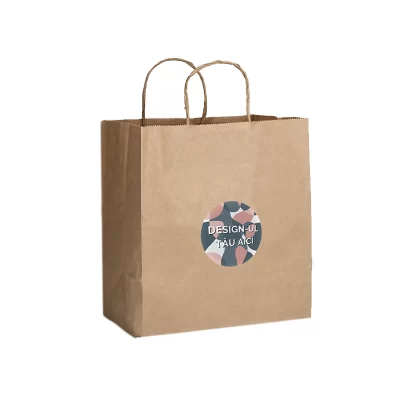 Sacosa Personalizabila Hartie Cu Maner Rasucit 26x17x28 cm - imagine 3